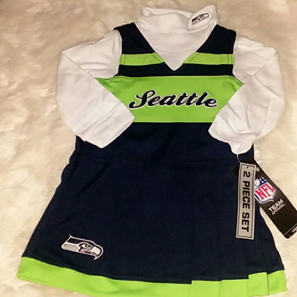 NWT Girls NFL Seattle Seahawks Dress Set 18 Months